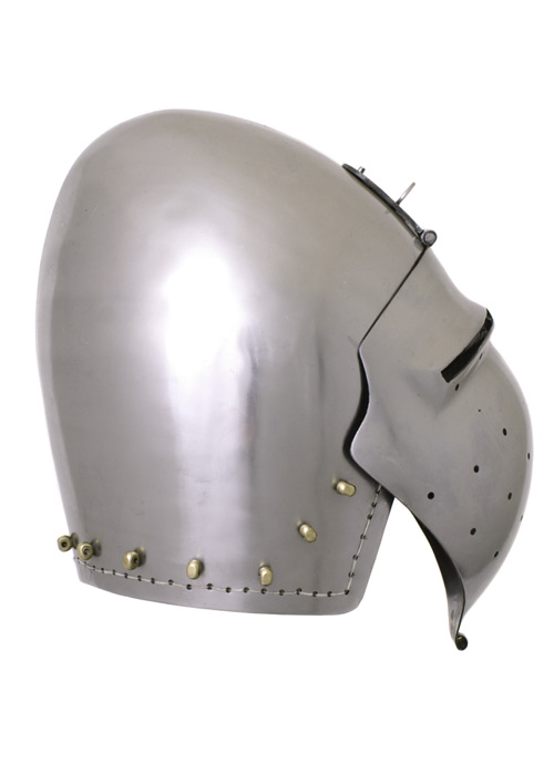 Beckenhaube Helm silber mit Wangenschutz 13021 
