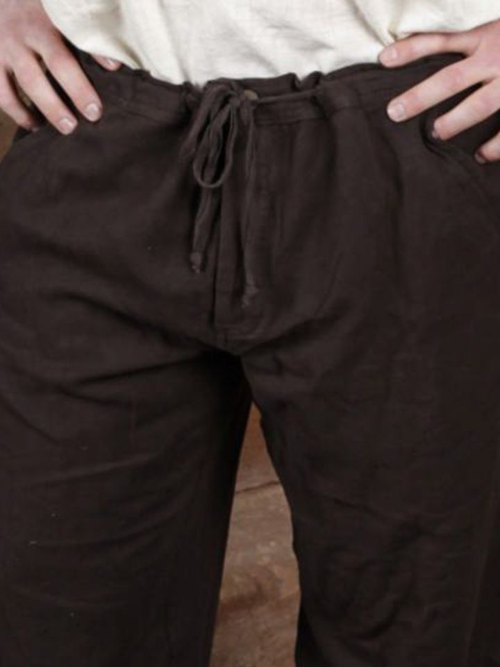Baumwollhose mit Schnürung dunkelbraun 3