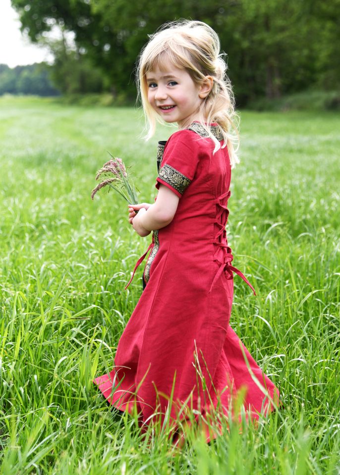 Kinderkleid Eleanor Kurzarm rot 3