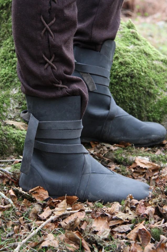 Wikingerstiefel mit Gummisohle schwarz 42 3