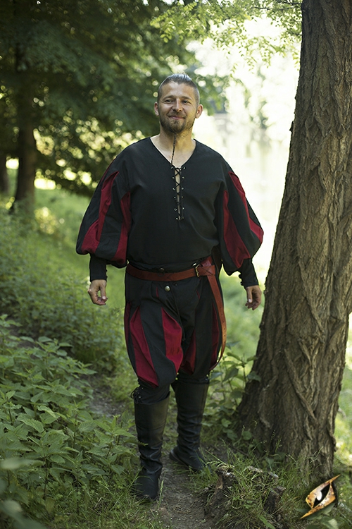 Hemd Landsknecht schwarz-rot XL 3