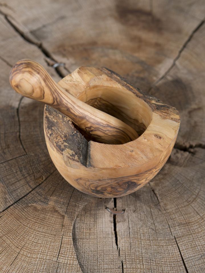 Mörser aus Olivenholz groß 3