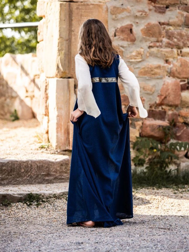 Kinderkleid "Piccolina" blau-natur 3