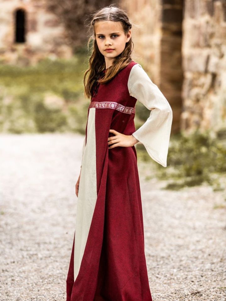 Kinderkleid "Piccolina" rot-natur 116 3