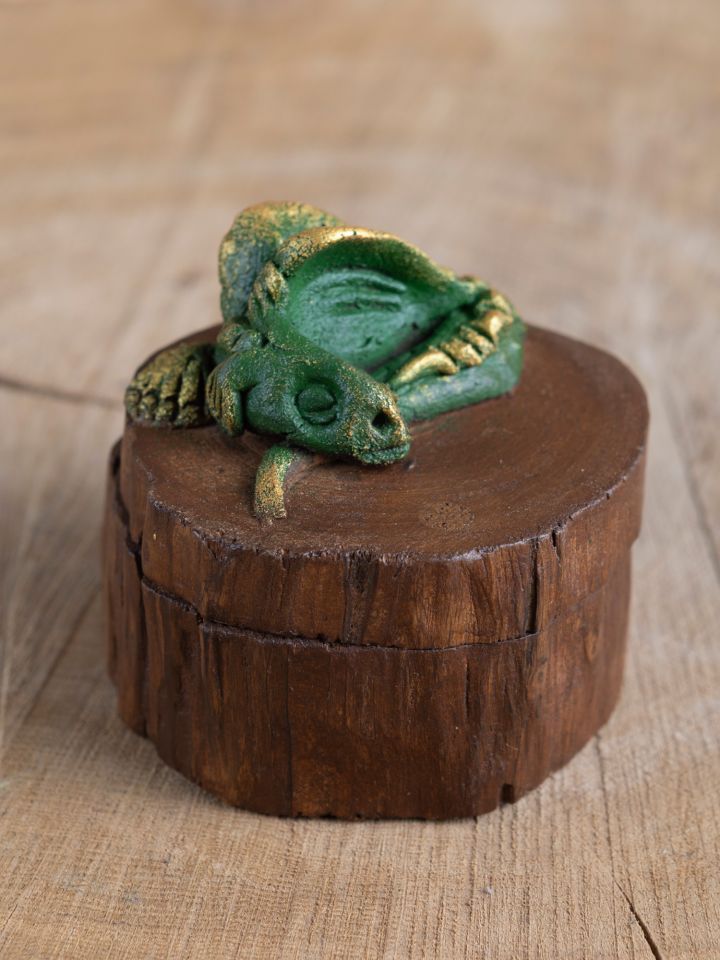 Minidose aus Holz Drache 3