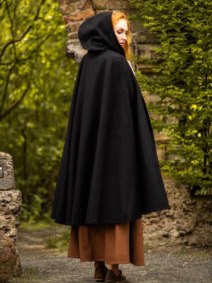 Cape mit Metallknöpfen schwarz 3