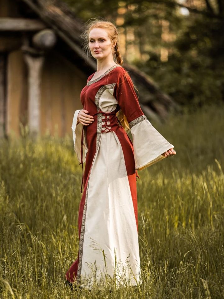Kleid Klarissa rot-natur S 3
