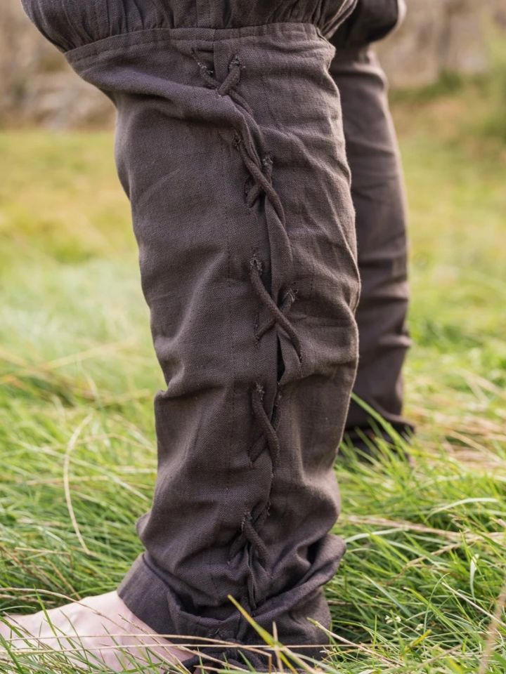 Hose mit Beinschnürung braun 3