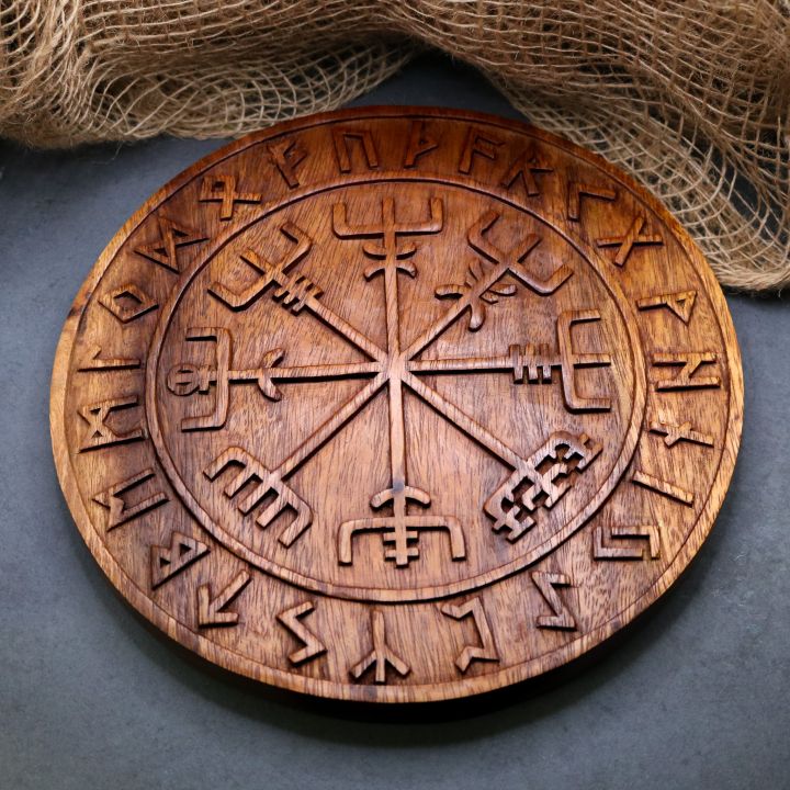 Holz-Wandschmuck Vegvisir 3