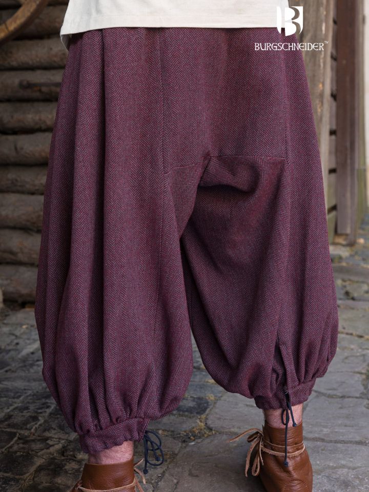 Rushose Borys Herringbone burgund/grau 4