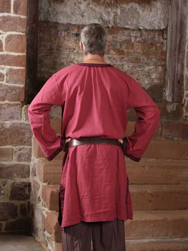 Tunika mit Bordüre rot 4