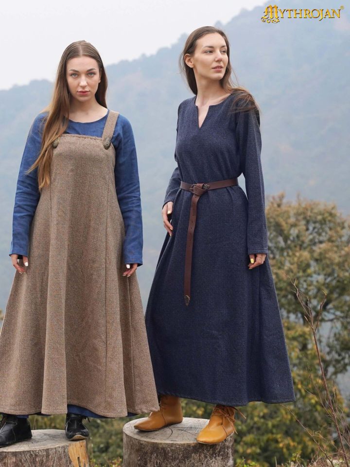 Wikinger-Wollkleid Astrid blau 4