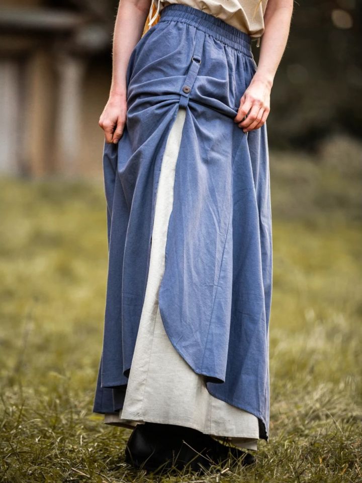 Mittelalterlicher Rock Elise blau-natur 4