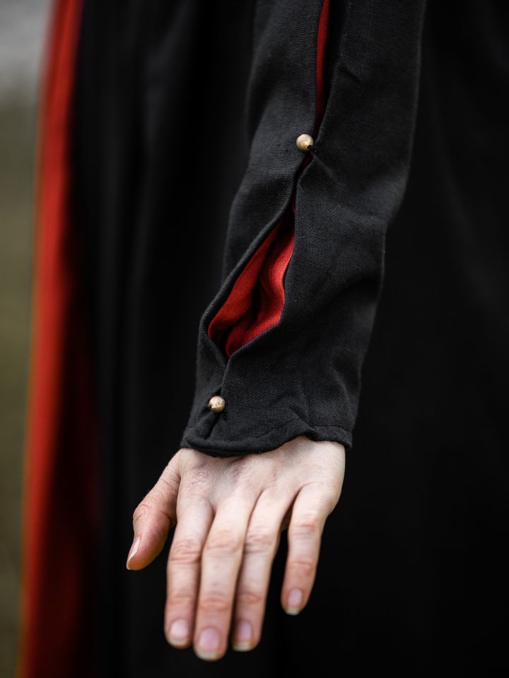 Mittelalterkleid aus Baumwolle schwarz-rot M 4