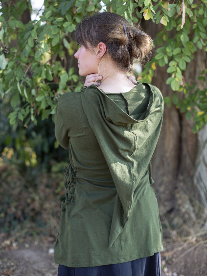 Bluse mit Zipfelkapuze grün 4