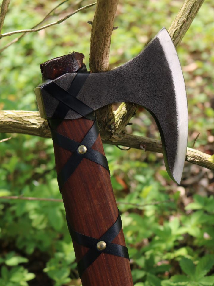 Kleines Wikingerbeil mit Lederwicklung 4