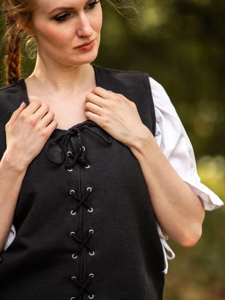 Miederweste aus dickem Baumwollstoff schwarz XXXL 4