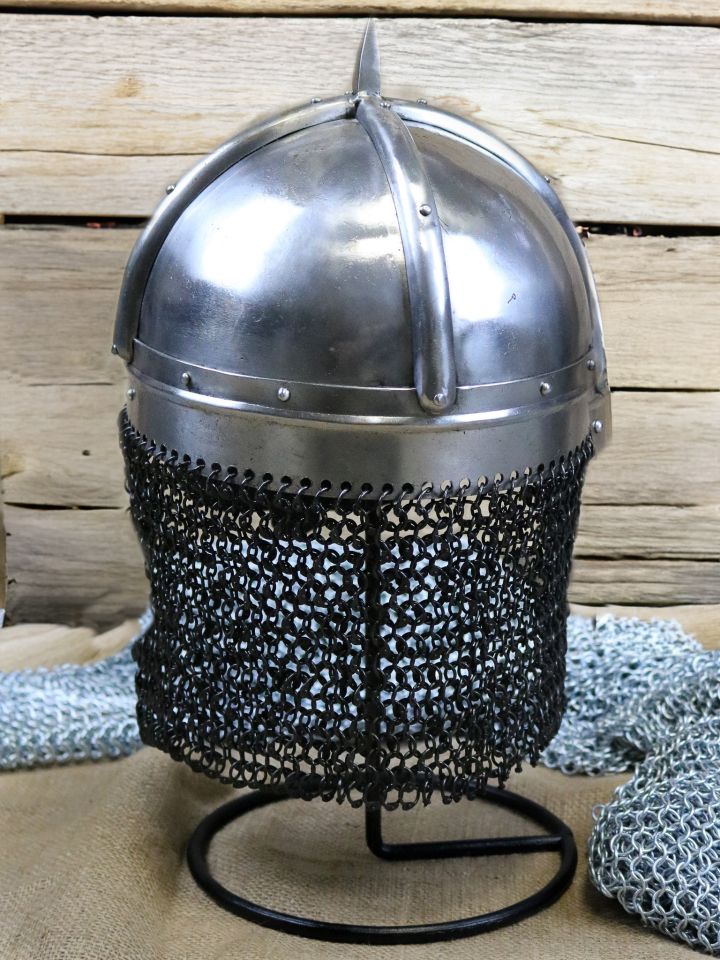 Gjermundbu-Helm, Wikinger Brillenhelm mit Kettenbrünne 4