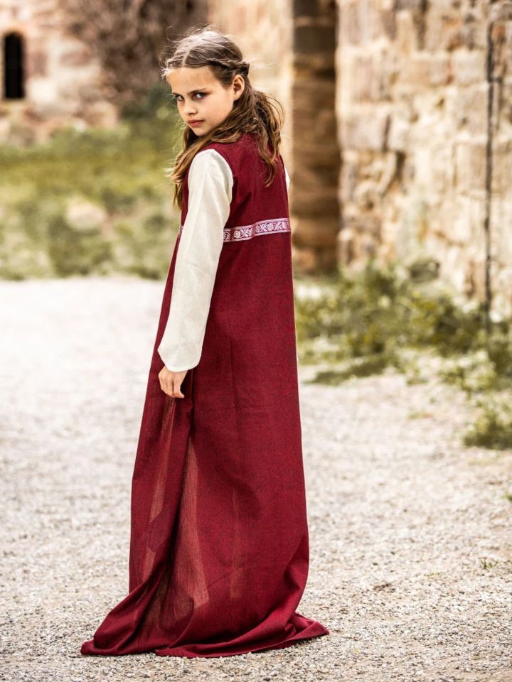 Kinderkleid "Piccolina" rot-natur 116 4