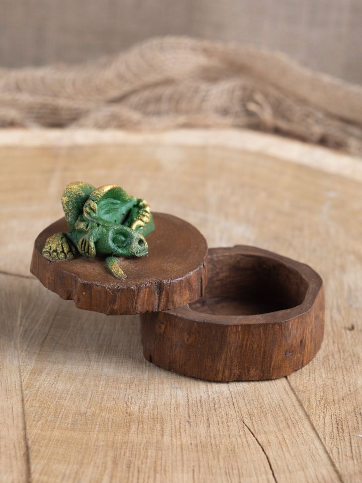Minidose aus Holz Drache 4