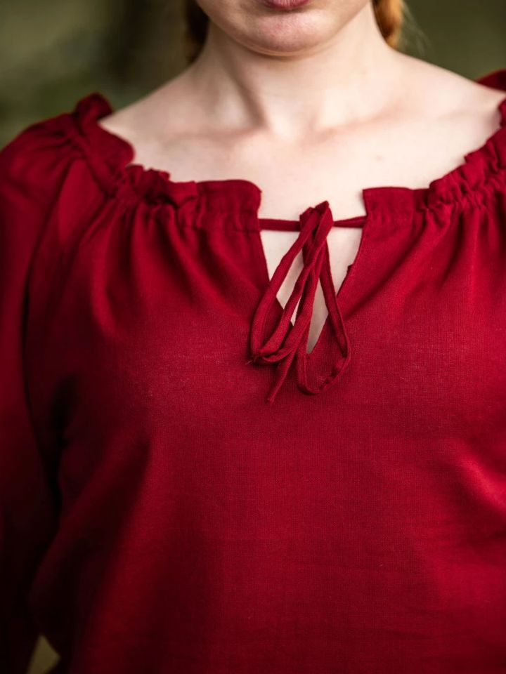 Bluse mit Schnürung rot XXL 4