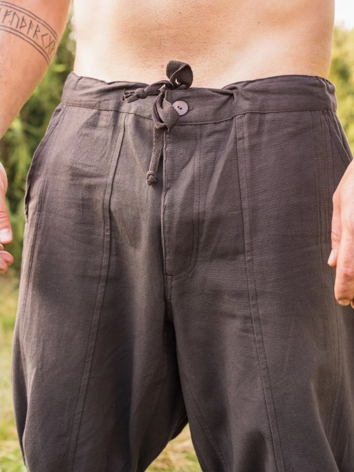 Hose mit Beinschnürung braun 4