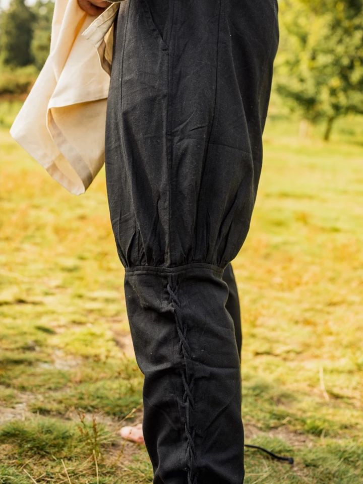 Hose mit Beinschnürung schwarz 4