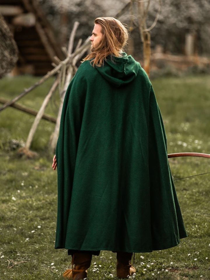 Wollumhang mit Drachenspange grün 160 cm 4