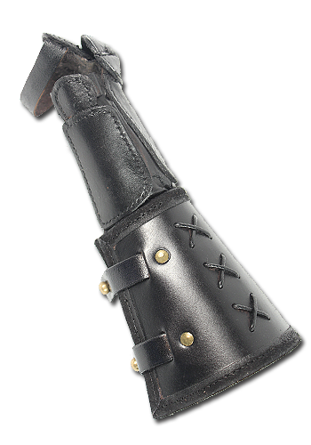 Schwarzer Panzerhandschuh aus Leder 5