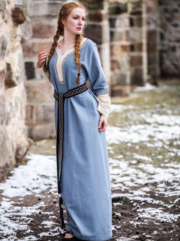 Wikingerkleid Freya taubenblau 5