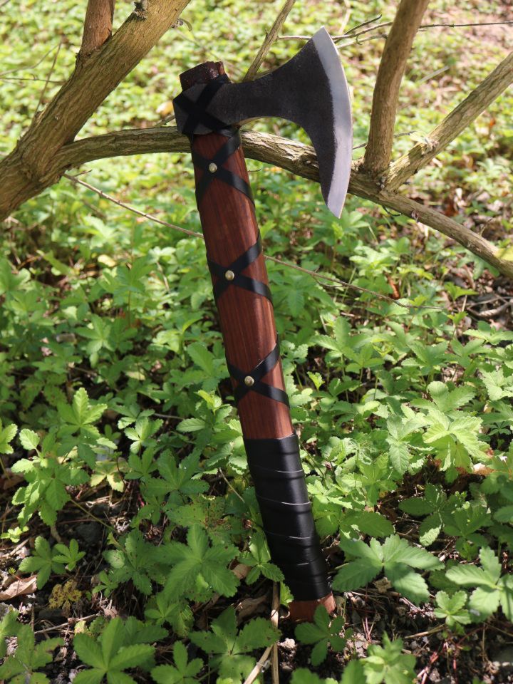 Kleines Wikingerbeil mit Lederwicklung 5