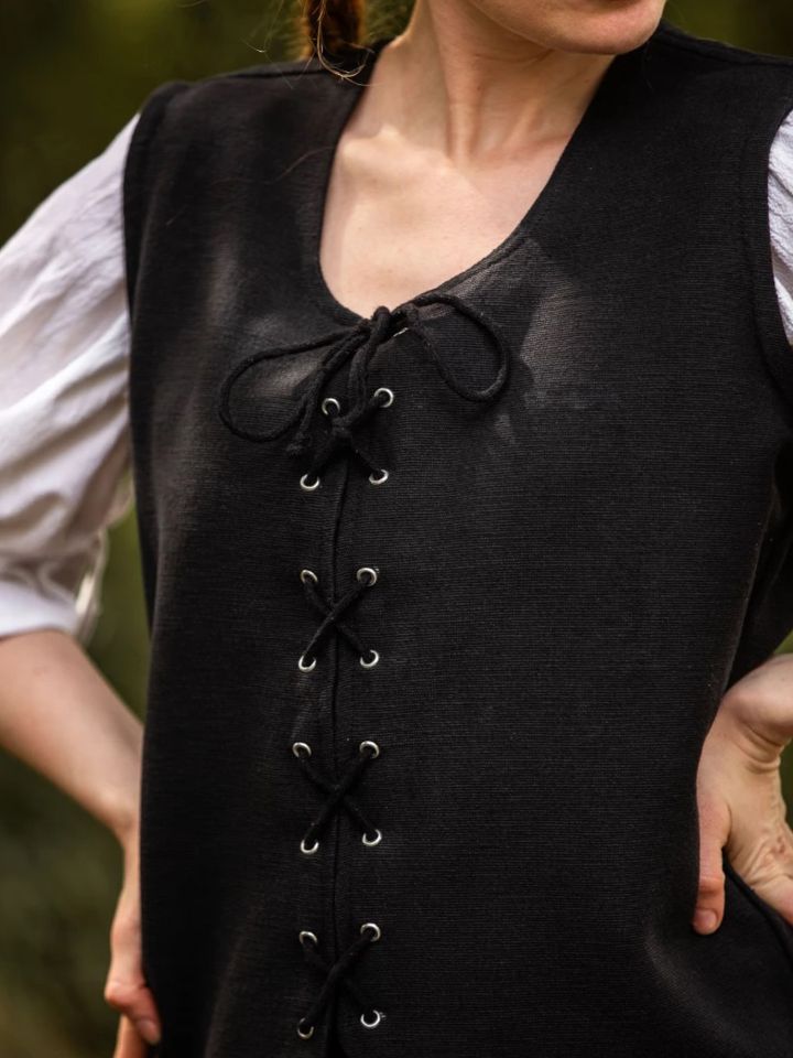 Miederweste aus dickem Baumwollstoff schwarz XXXL 5