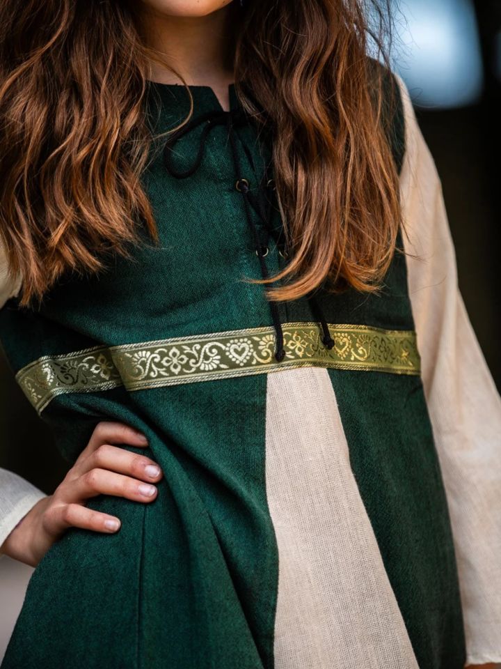 Kinderkleid "Piccolina" grün-natur 5
