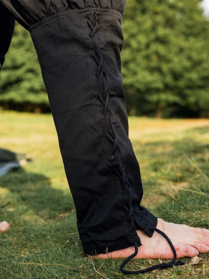 Hose mit Beinschnürung schwarz 5
