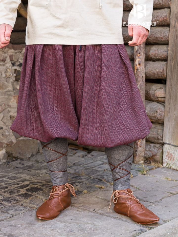 Rushose Borys Herringbone burgund/grau 6