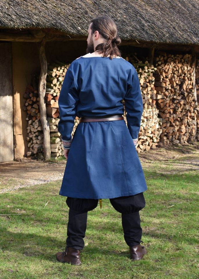 Wikingertunika mit Stickereien blau XXL 6