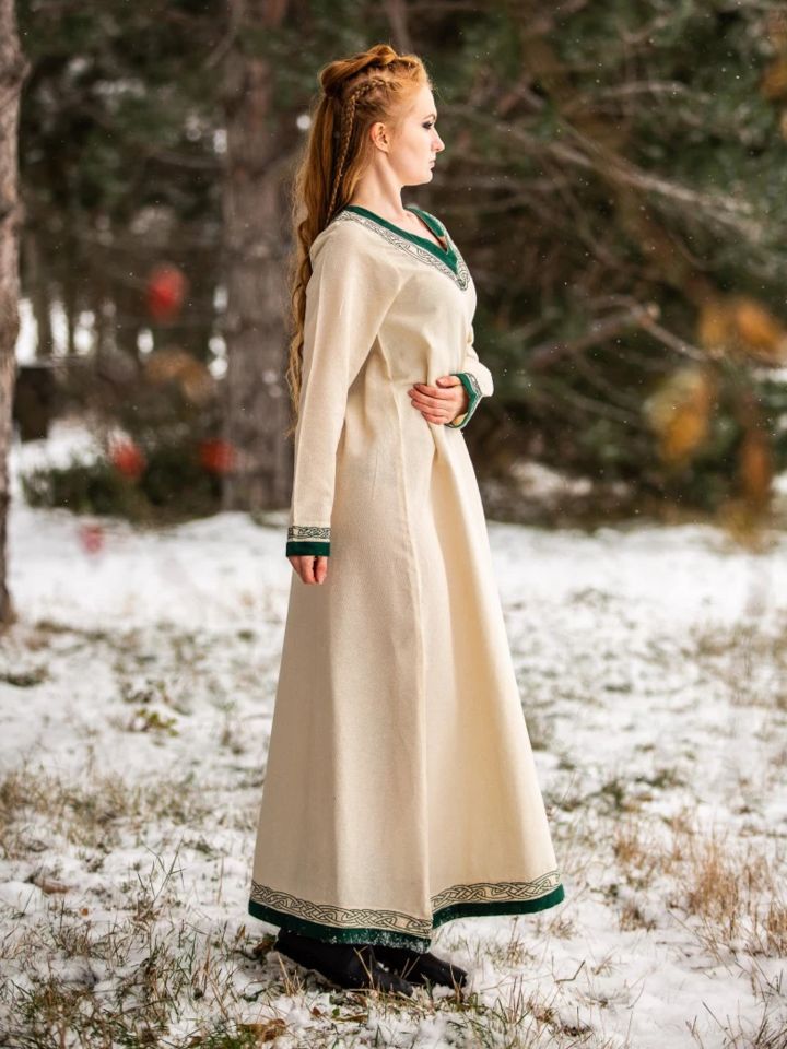 Wikingerkleid Lagertha natur-grün 6