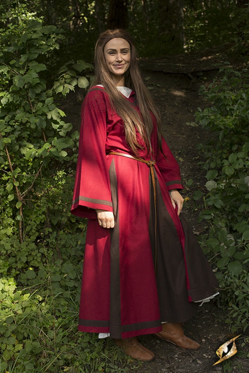 Kleid Astrid rot-braun 6