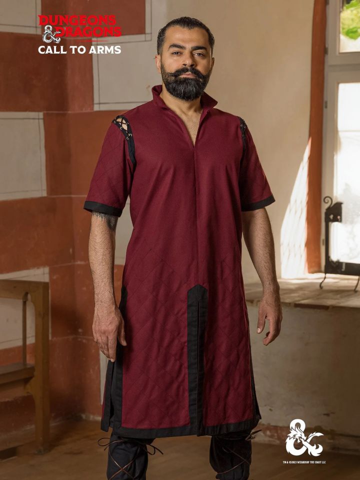 D&D Kämpfer Tunika rot-schwarz S 6