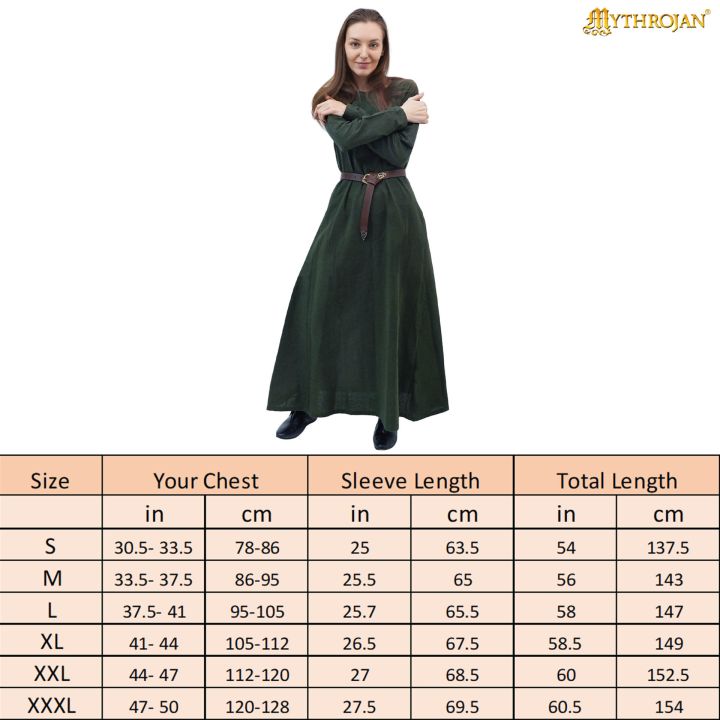 Mittelalterkleid Athena grün 6