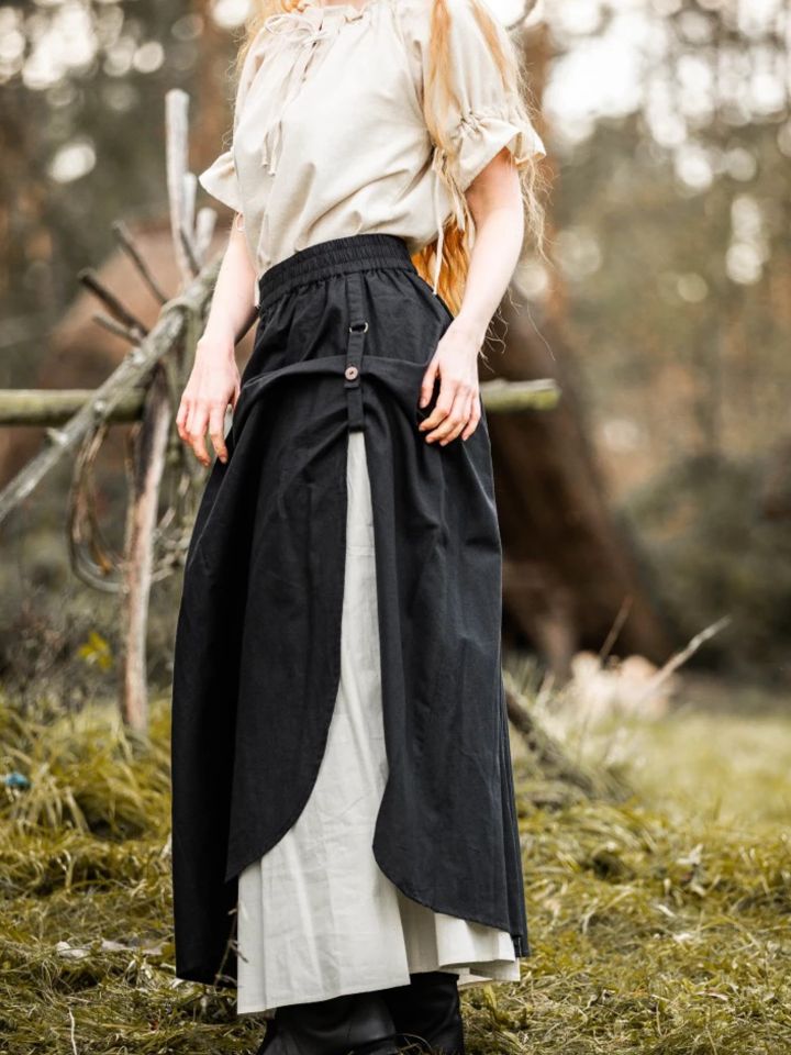 Mittelalterlicher Rock Elise schwarz-natur XXL/XXXL 7