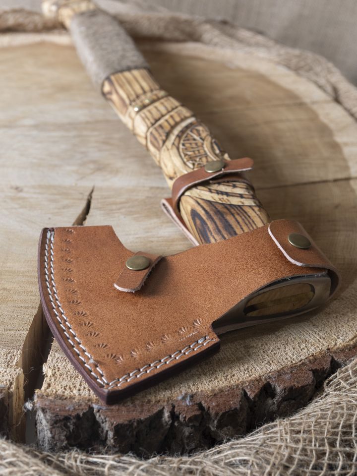 Wikingeraxt Thorshammer mit Schnitzereien 7