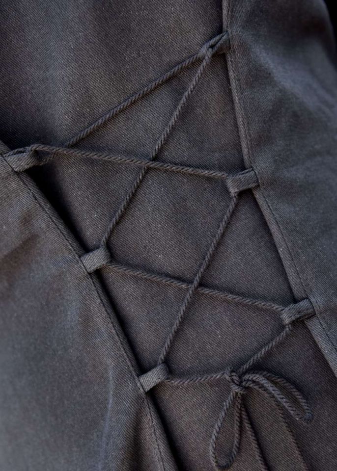 Mittelalterkleid Meira mit Samt-Details schwarz XL 9