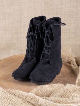 Schnürstiefel mit Stulpe schwarz 43