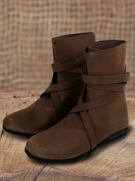Wikingerstiefel mit Gummisohle braun