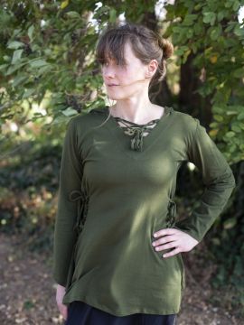 Bluse mit Zipfelkapuze grün