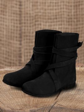 Wikingerstiefel mit Gummisohle schwarz