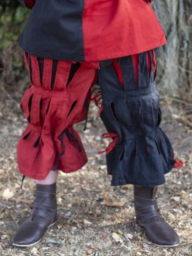 geschlitzte Landsknechthose schwarz-rot S