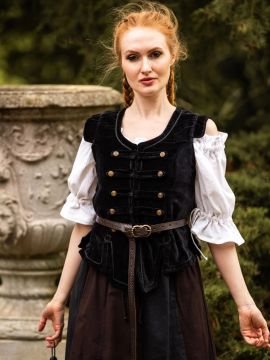 Miederweste mit Metallknöpfen schwarz